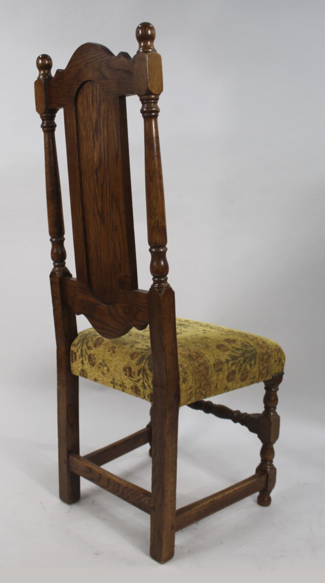 Set of 8 Heavy English Oak Dining Chairs c.1930 - Image 10 of 12