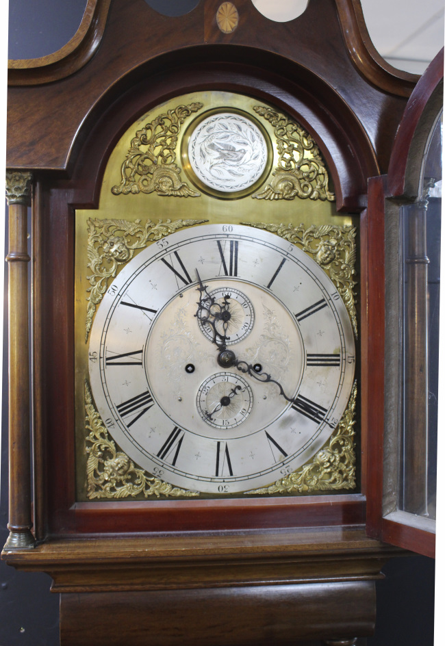 Early 19th c. English Mahogany Brass Arched Dial Longcase Clock - Image 5 of 16