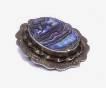 Silver Blue Stone Brooch