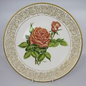 Boehm Rose Cabinet Plate