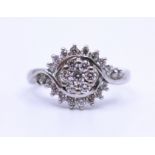 Diamond Fancy Cluster 18ct White Gold Ring