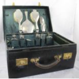 Fine Early 20th c. Walker & Hall Cased Silver Travelling Vanity Case