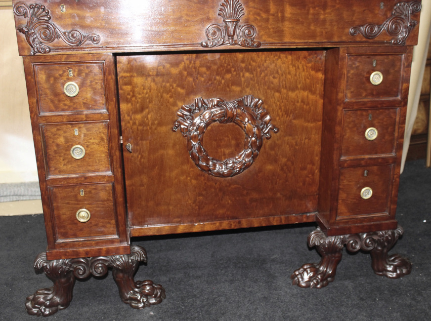 Fine Late 18th c. Mahogany Desk with Carved Feet - Image 7 of 10