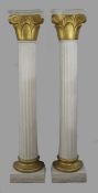 Pair of Painted Fibreglass Columns