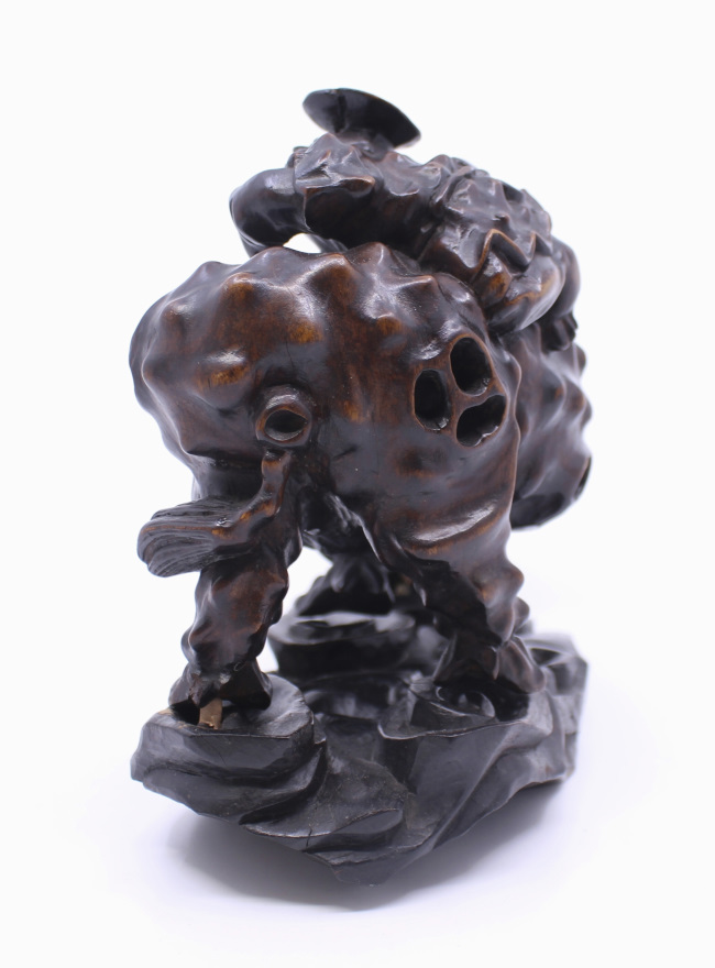 Chinese Carved Rootwood 19th c. Sculpture - Image 6 of 9
