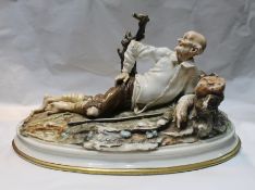 Capodimonte Reclining Tramp Sculpture