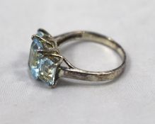 Three Stone Topaz Sterling Silver Ring