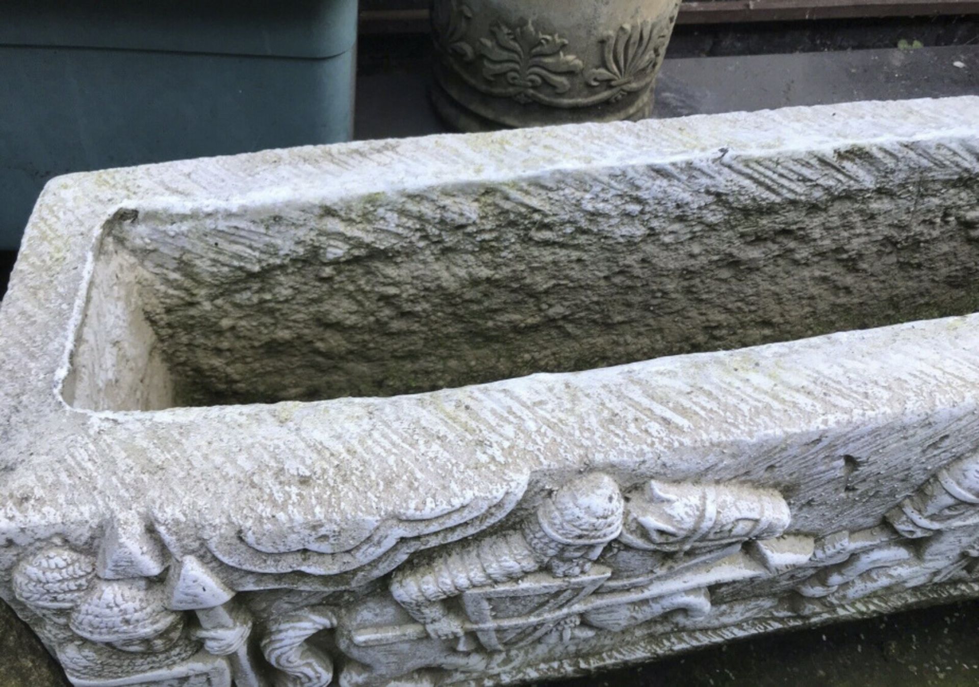 Heavy Arthurian Style Stone Trough Planter On Feet - Image 3 of 6