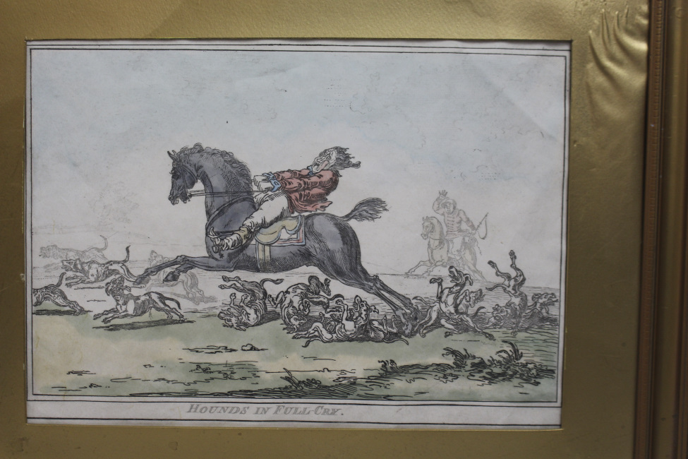 "Hounds in Full Cry" Antique Hunting Print - Image 2 of 4