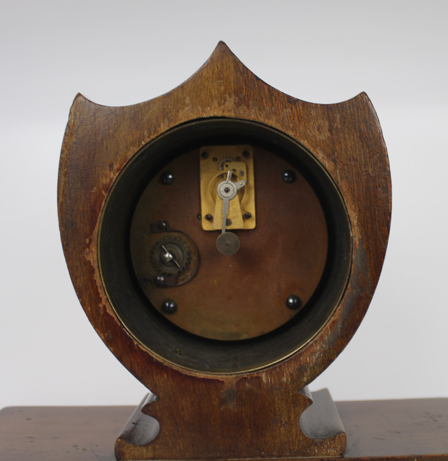 Elegant Inlaid Mahogany Mantle Clock by Wray, Son & Perry c.1900 - Image 10 of 10