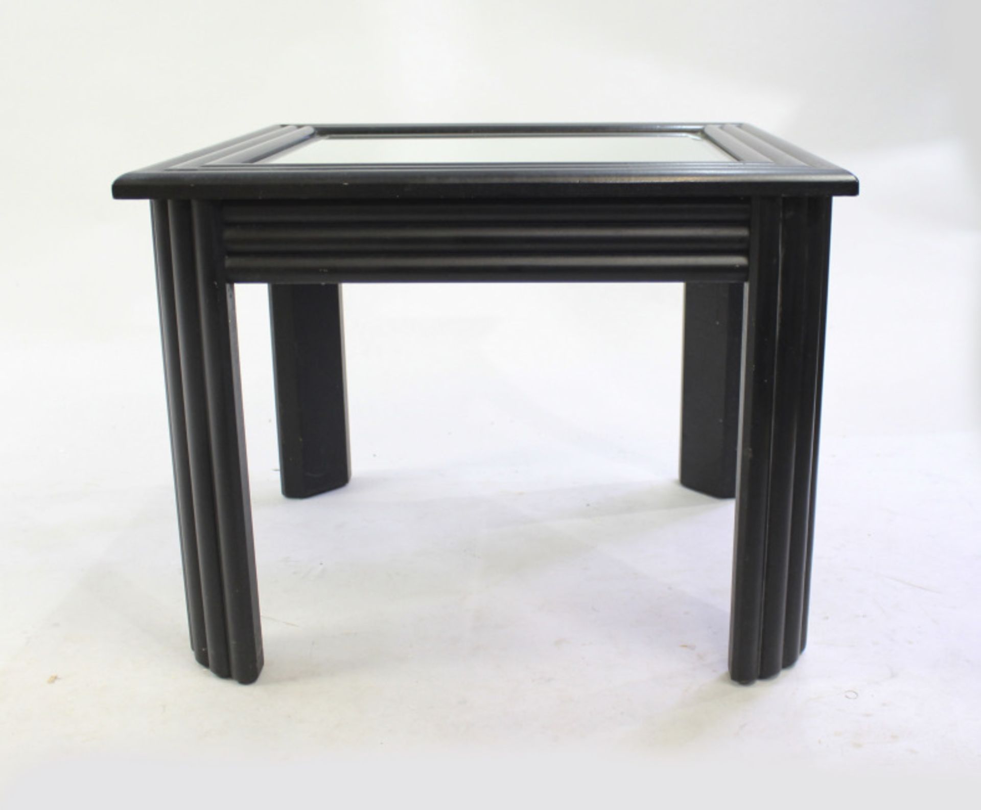 Mirror Topped Ebonized Side Table - Image 5 of 5