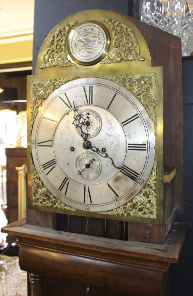 Early 19th c. English Mahogany Brass Arched Dial Longcase Clock - Image 9 of 16
