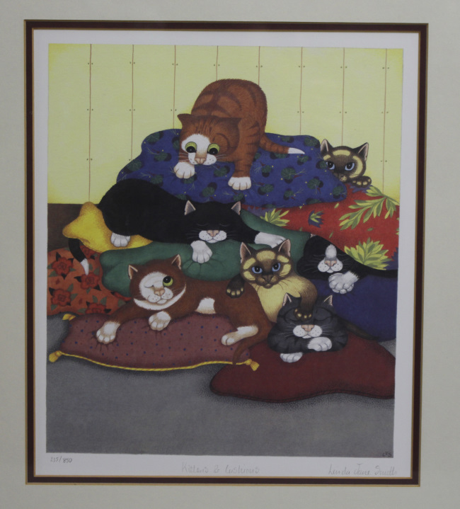 "Kittens & Cushions" Linda Jane Smith Limited Edition Print - Image 2 of 3