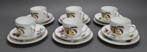 Set of 6 Royal Worcester Evesham Trios