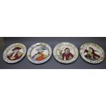 Set of 4 Mid 20th c. Royal Doulton Cabinet Plates