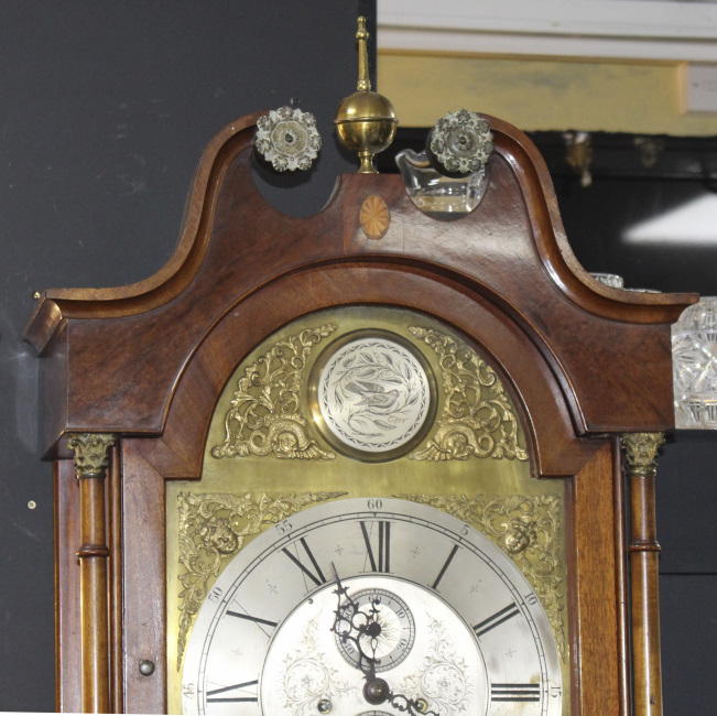 Early 19th c. English Mahogany Brass Arched Dial Longcase Clock - Image 2 of 16