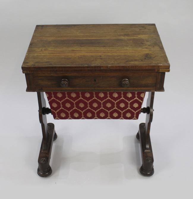 William IV Rosewood Card & Works Table - Image 3 of 10