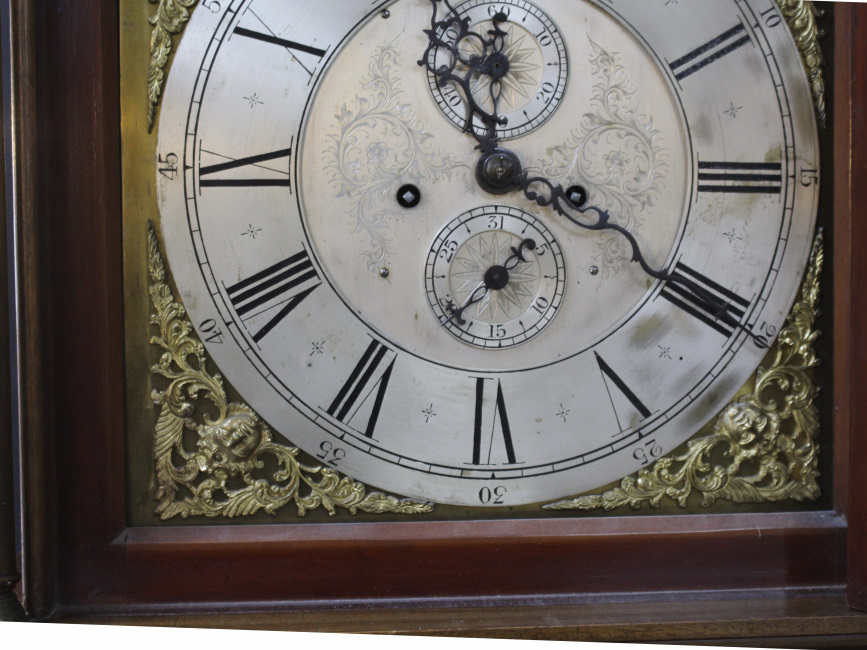 Early 19th c. English Mahogany Brass Arched Dial Longcase Clock - Image 8 of 16