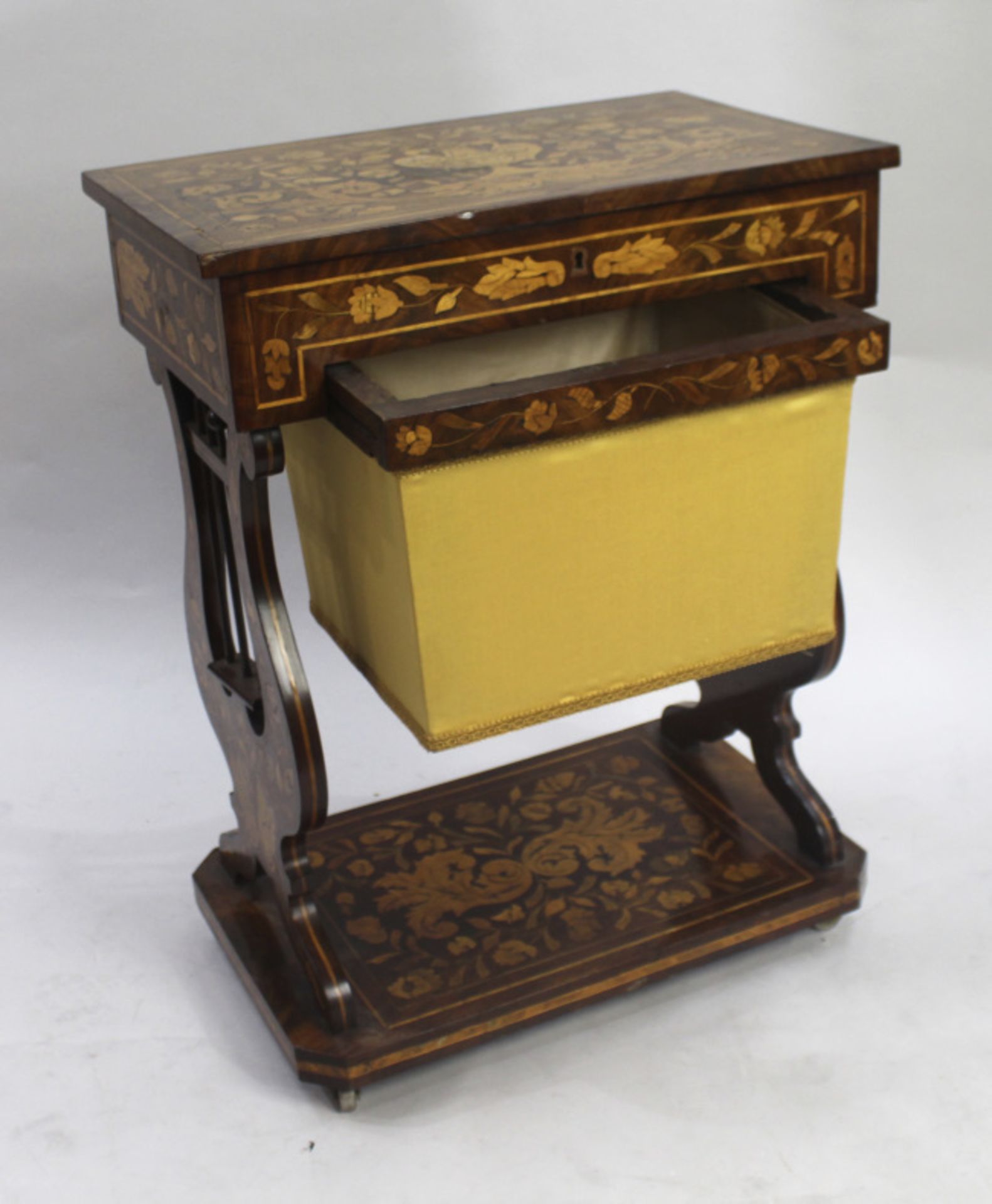 Early 19th c. Marquetry Sewing Table - Image 10 of 10