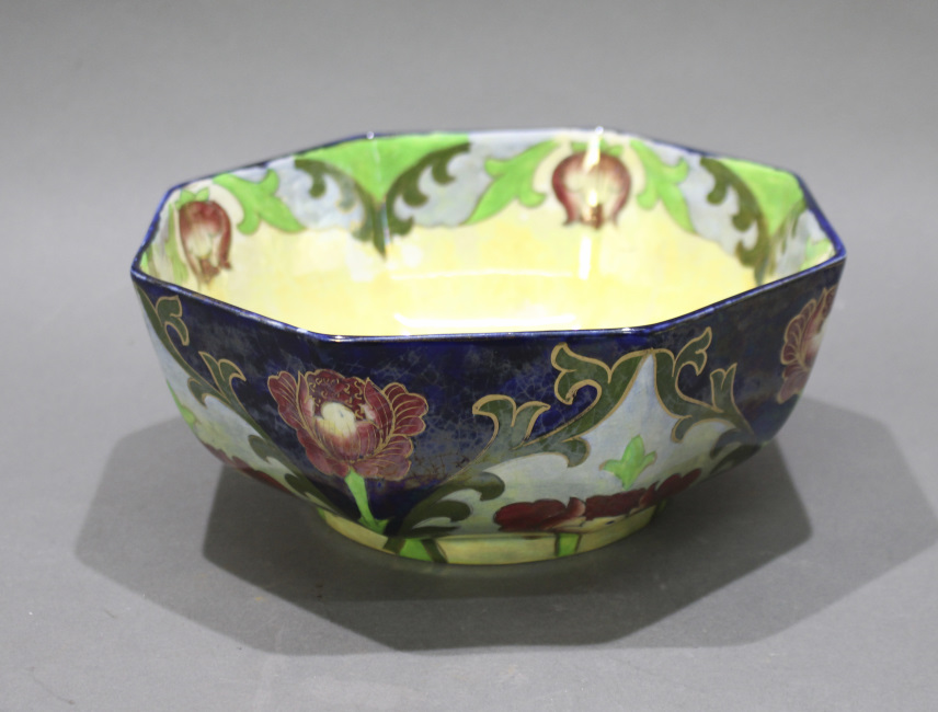 Bursley Ware Octagonal Lustre Bowl