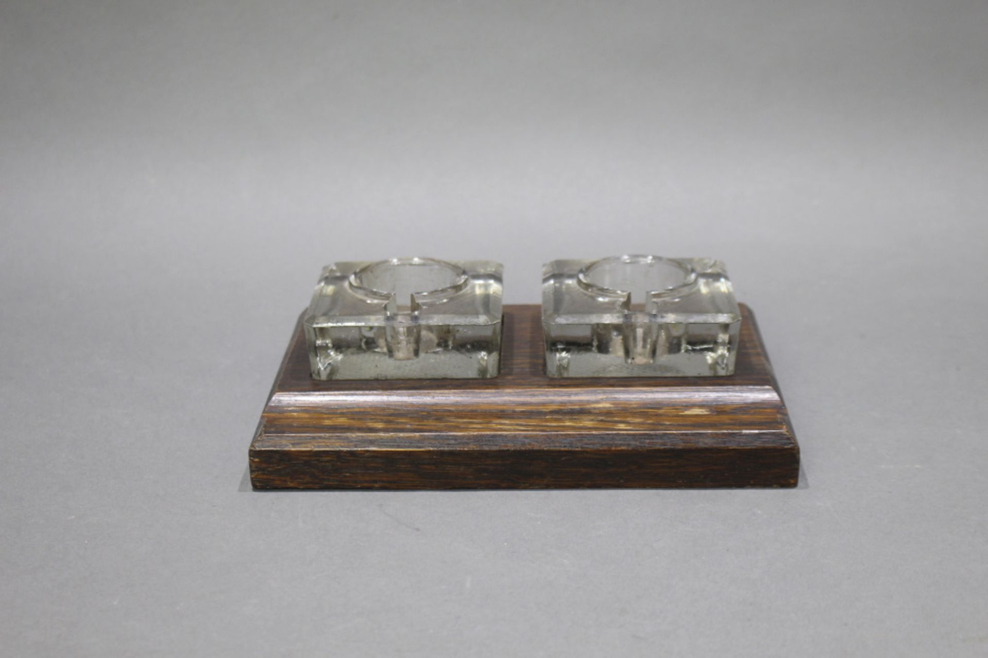 Early/mid 20th c. English Oak Inkwell - Image 3 of 4