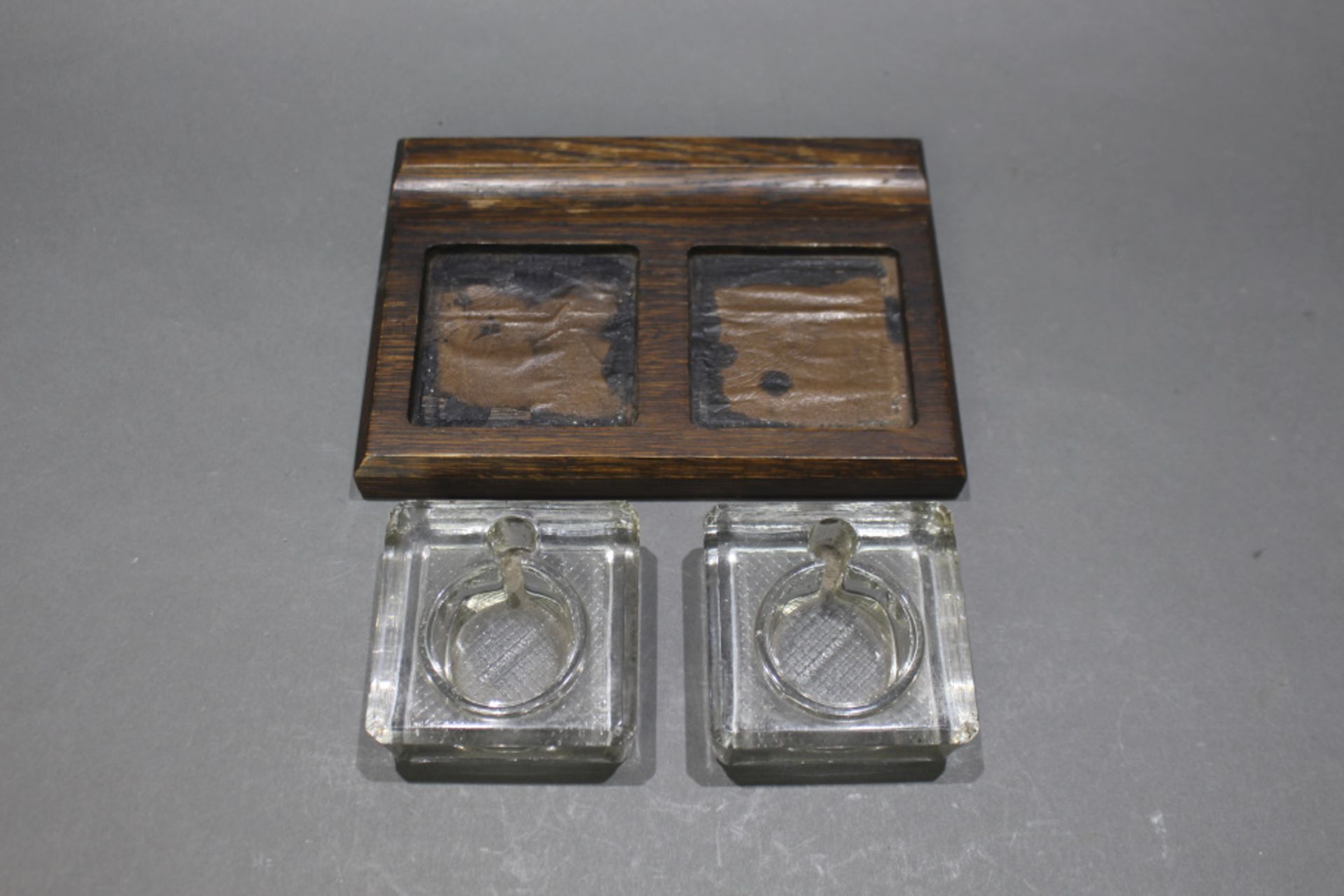 Early/mid 20th c. English Oak Inkwell - Image 2 of 4