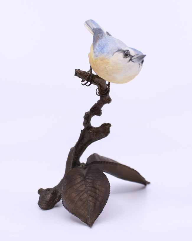 Albany Worcester County Birds Porcelain & Bronze Nuthatch - Image 2 of 7
