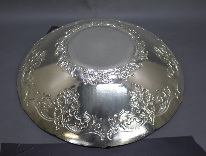 Large Handmade Silvered Ruby Glass Bowl - Image 3 of 3