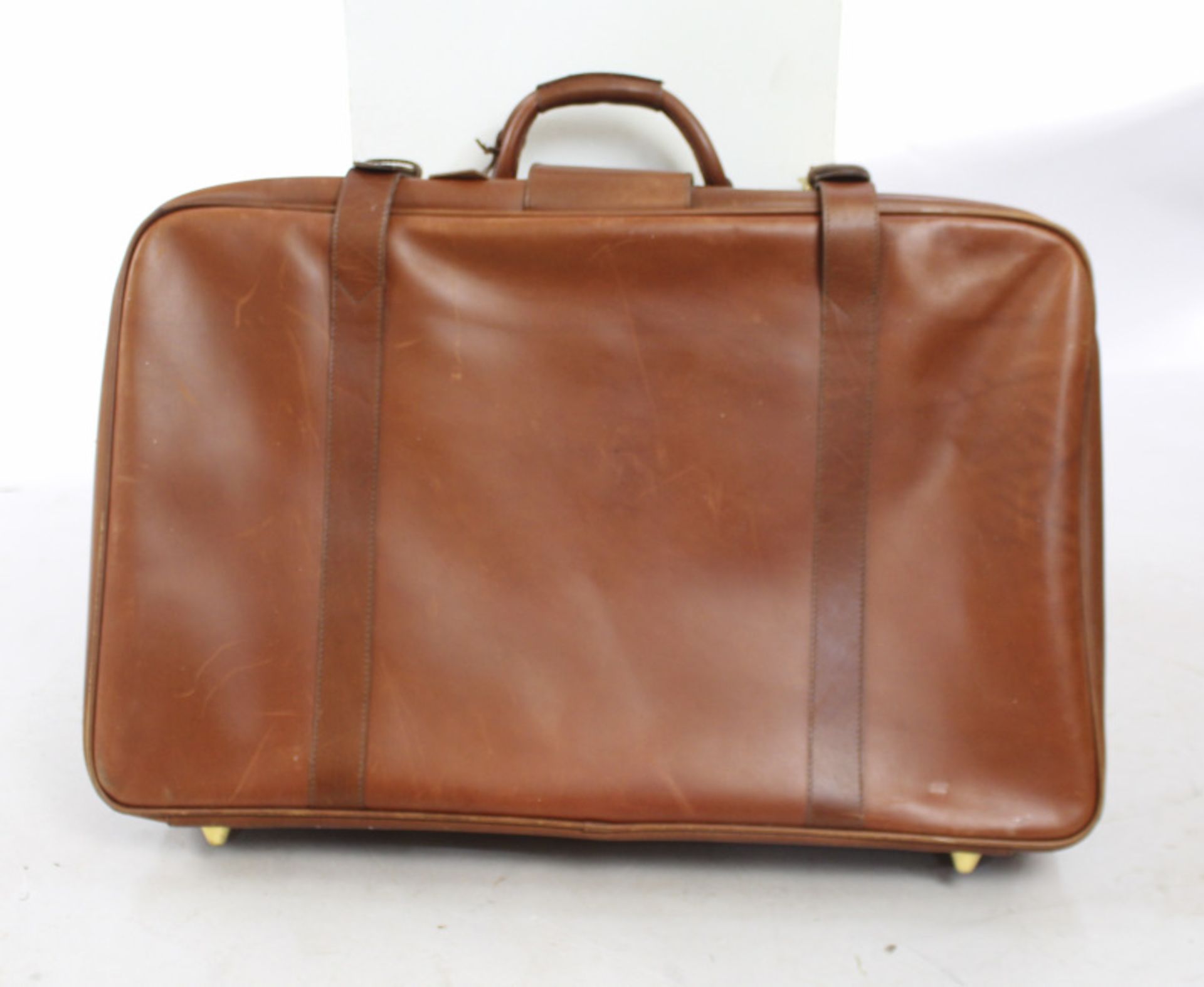 Allied Dunbar Tan Leather Luggage Case - Image 2 of 5