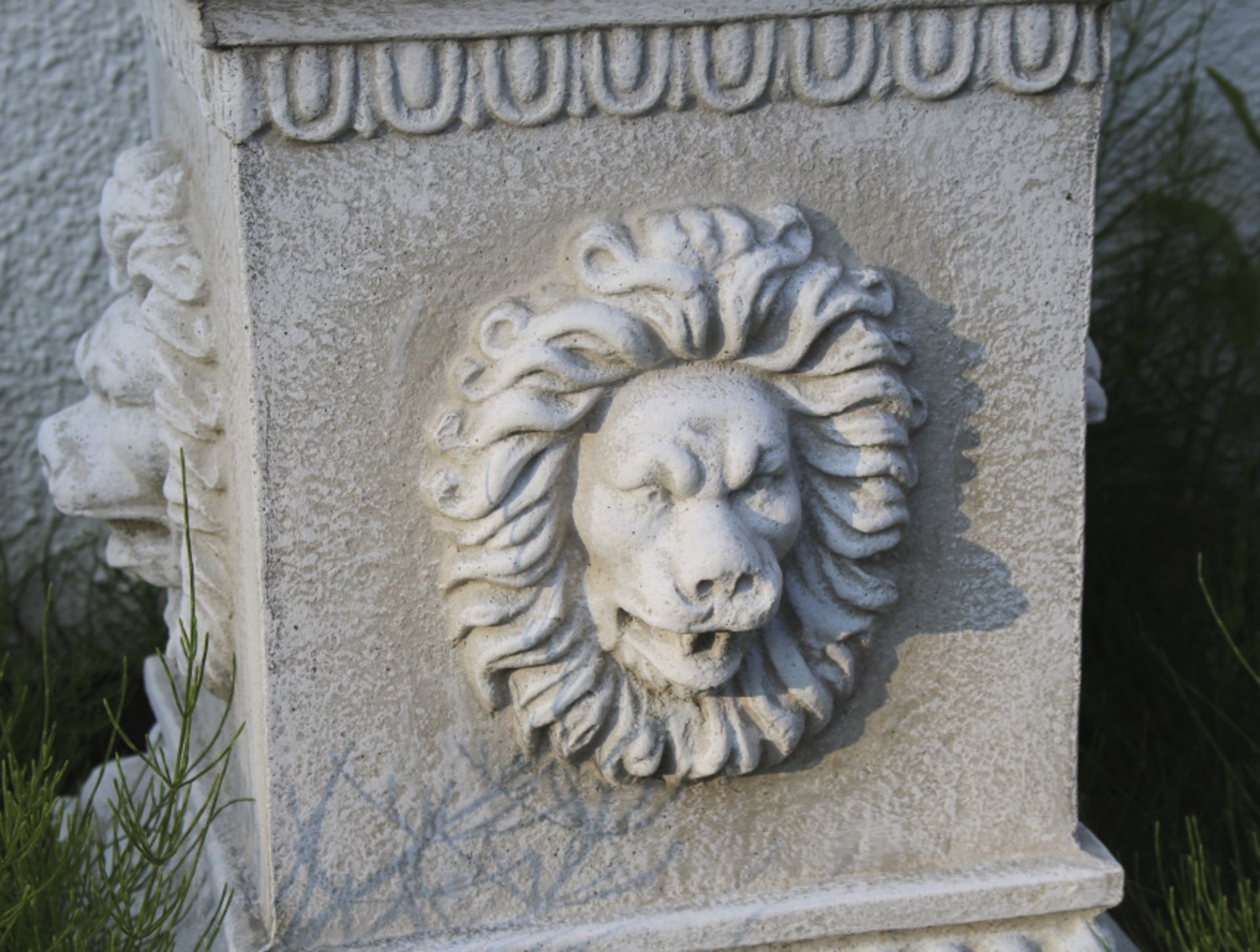 Pair of Heavy Composite Stone Classical Style Garden Urns - Image 6 of 7