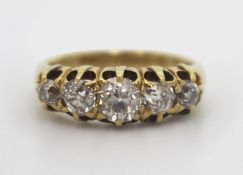 19th c. Five Stone Diamond Ring 18ct Gold