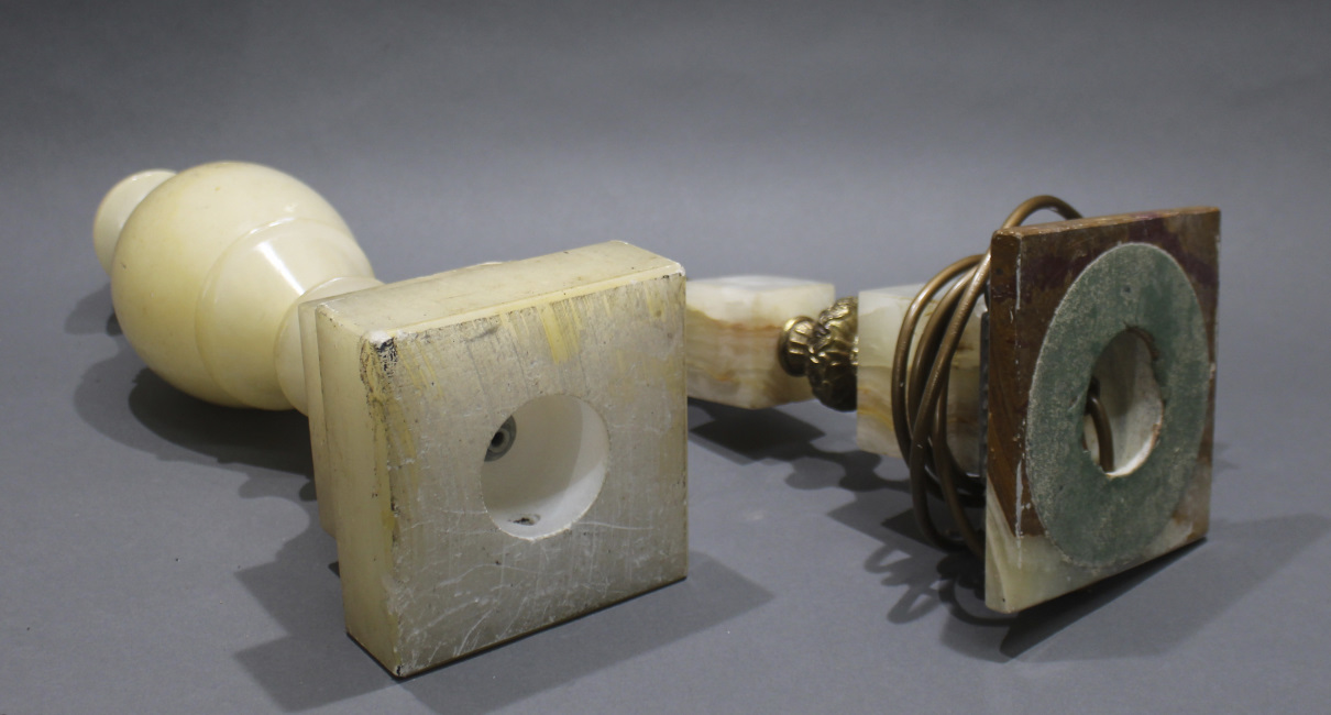 Pair of Onyx & Alabaster Table Lamps - Image 2 of 2