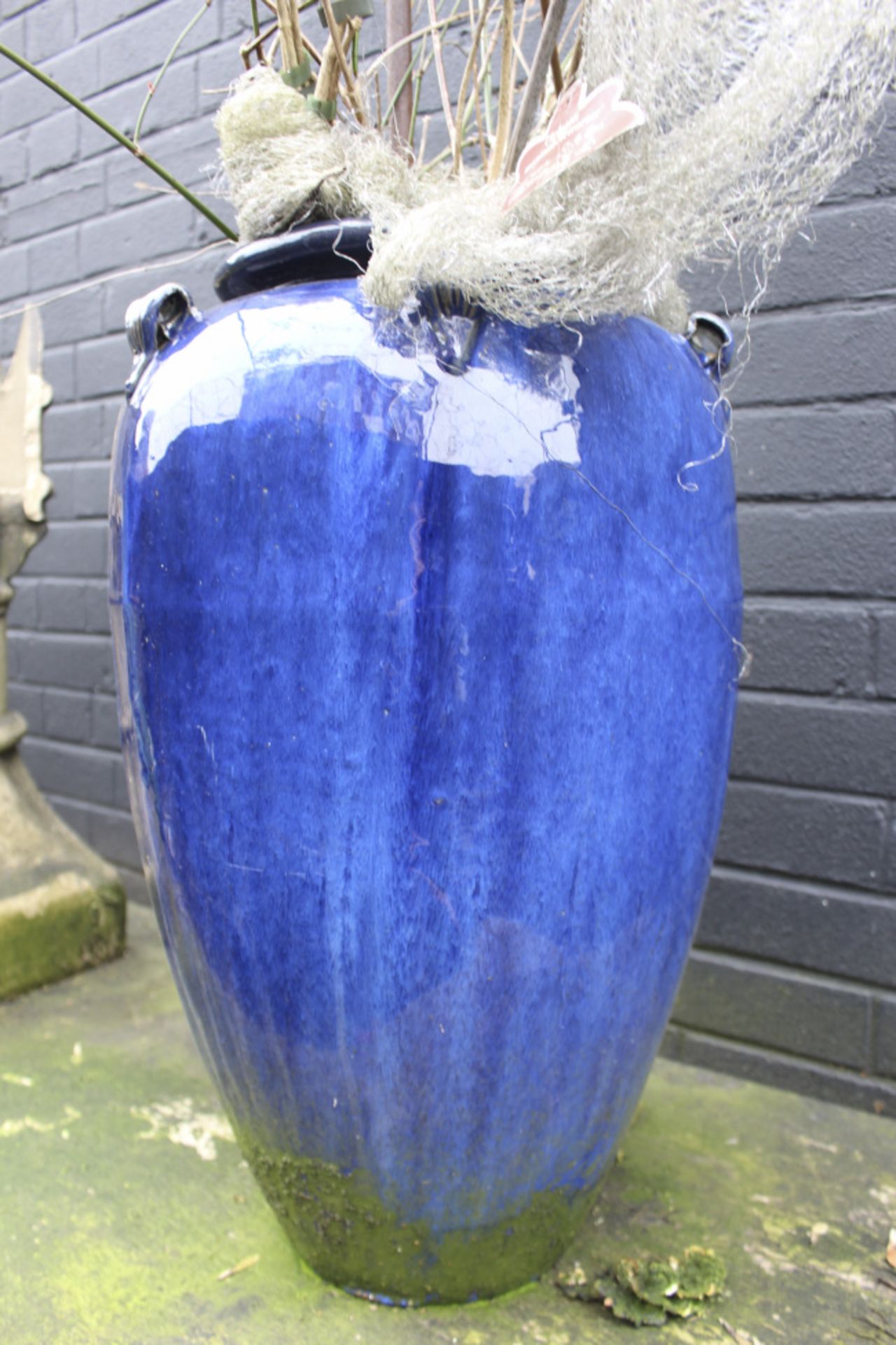 Blue Glazed Planter Urn - Image 3 of 3