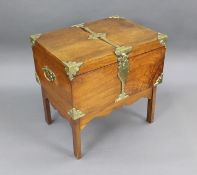 Victorian Brass Bound Walnut Travelling Chest on Folding Legs