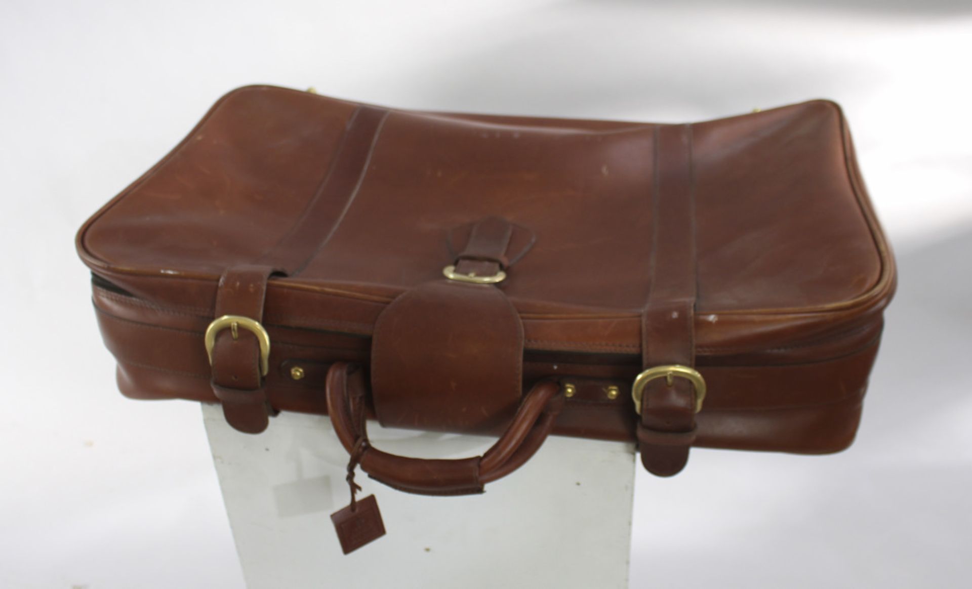 Allied Dunbar Tan Leather Luggage Case - Image 3 of 5