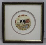 Small Linda Jane Smith Signed Cat in Bed Print