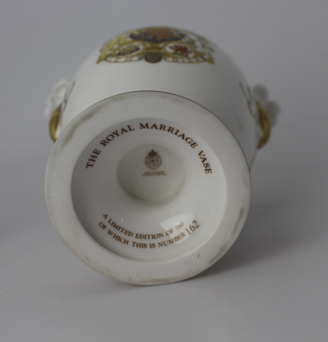 Royal Worcester Royal Marriage Vase - Image 6 of 6