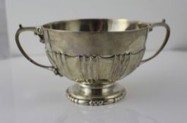 Edwardian Two Handled Hallmarked Silver Bowl London 1903