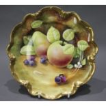 Coalport Hand Painted Fruit Cabinet Plate by Gidman