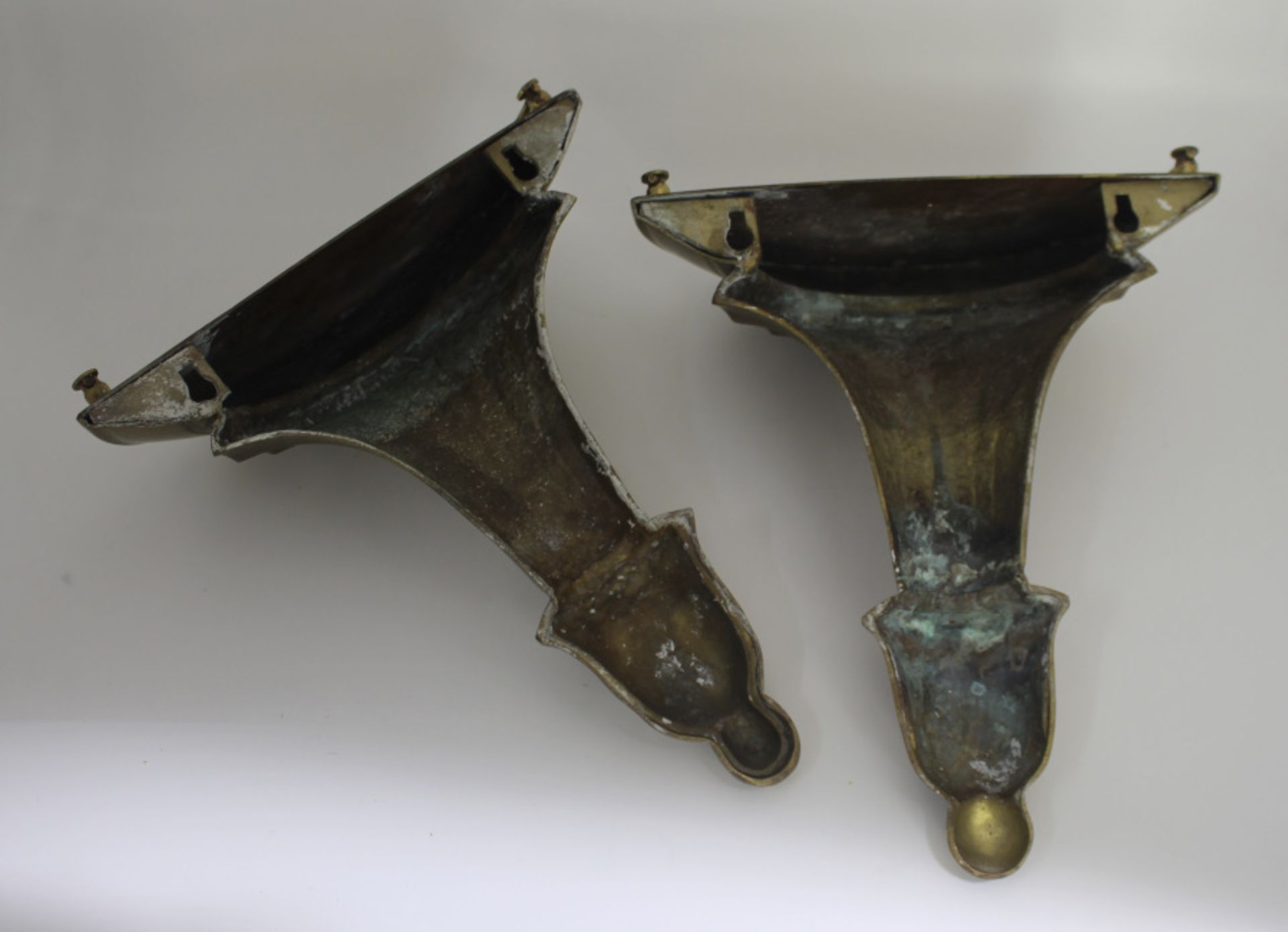 Pair of Vintage Brass Wall Brackets - Image 2 of 2