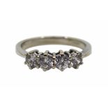 Four Stone Diamond Style Ring 9ct White Gold