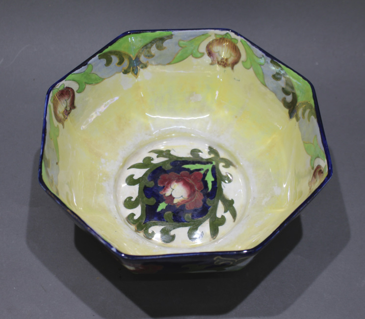 Bursley Ware Octagonal Lustre Bowl - Image 2 of 3