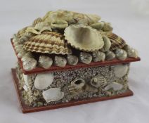 Highly Decorative Shell Encrusted Hinged Lidded Jewellery Box