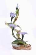 Boehm Porcelain & Painted Bronze Flower Periwinkle