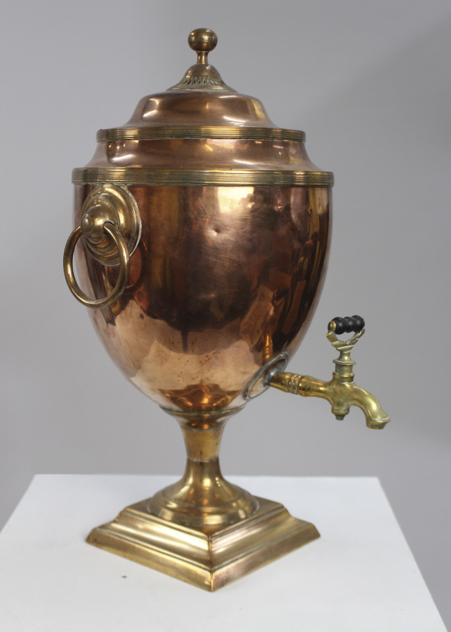 Georgian Adam Style Copper & Brass Samovar - Image 2 of 7