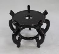 Chinese Lacquered Carved Wood Stand