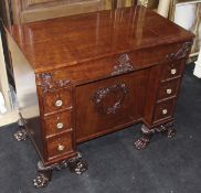 Fine Late 18th c. Mahogany Desk with Carved Feet