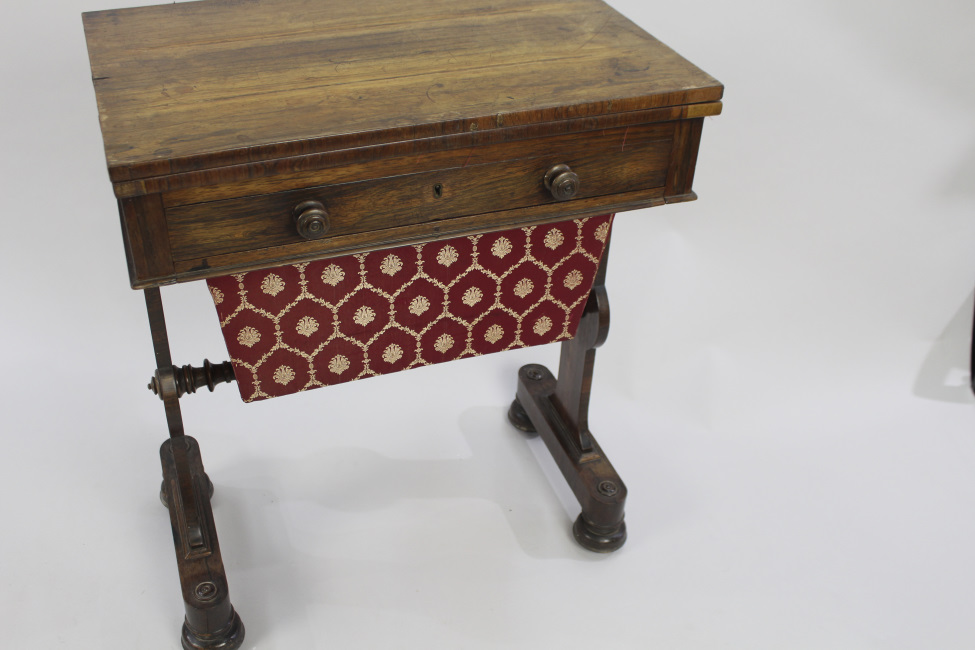 William IV Rosewood Card & Works Table - Image 6 of 10