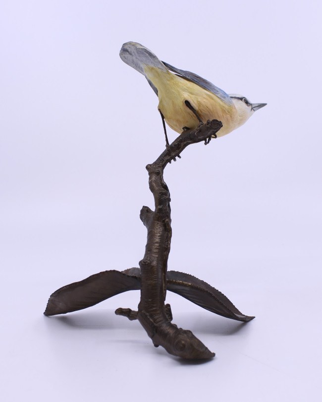 Albany Worcester County Birds Porcelain & Bronze Nuthatch - Image 3 of 7