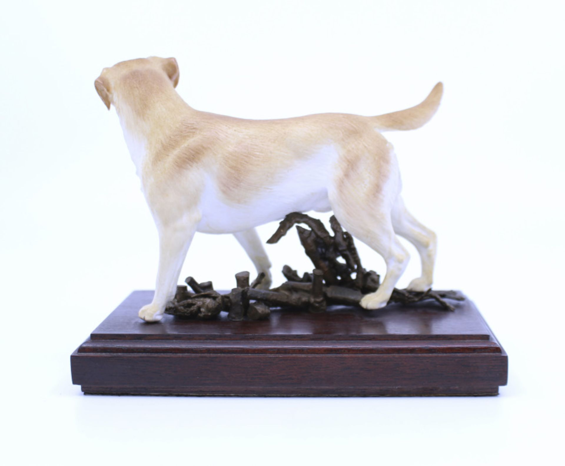 Albany Porcelain & Bronze Golden Retriever Sculpture - Image 4 of 7